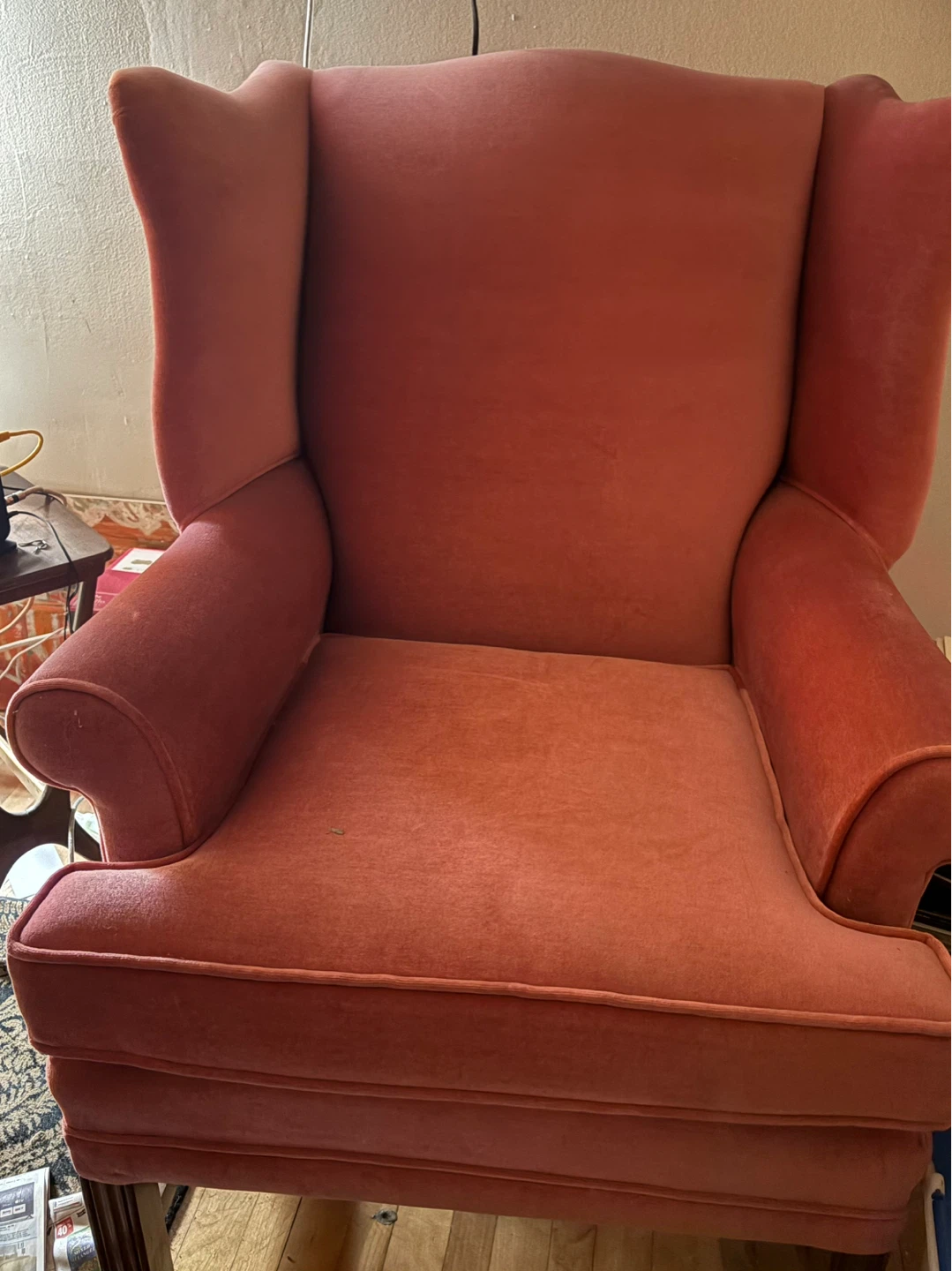 Fauteuil à oreilles vieux rose - photo 2