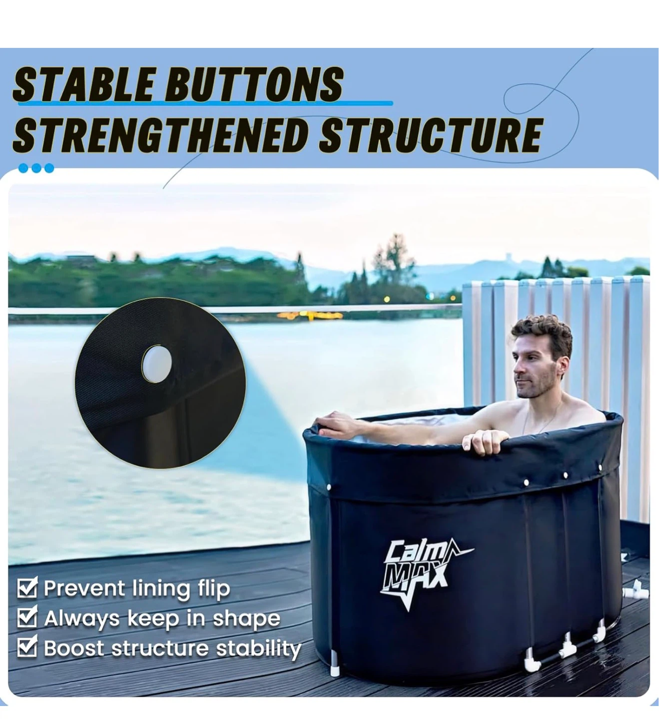 CalmMax Oval Portable Ice Bath Tub with Cover - XL B01 - photo 2