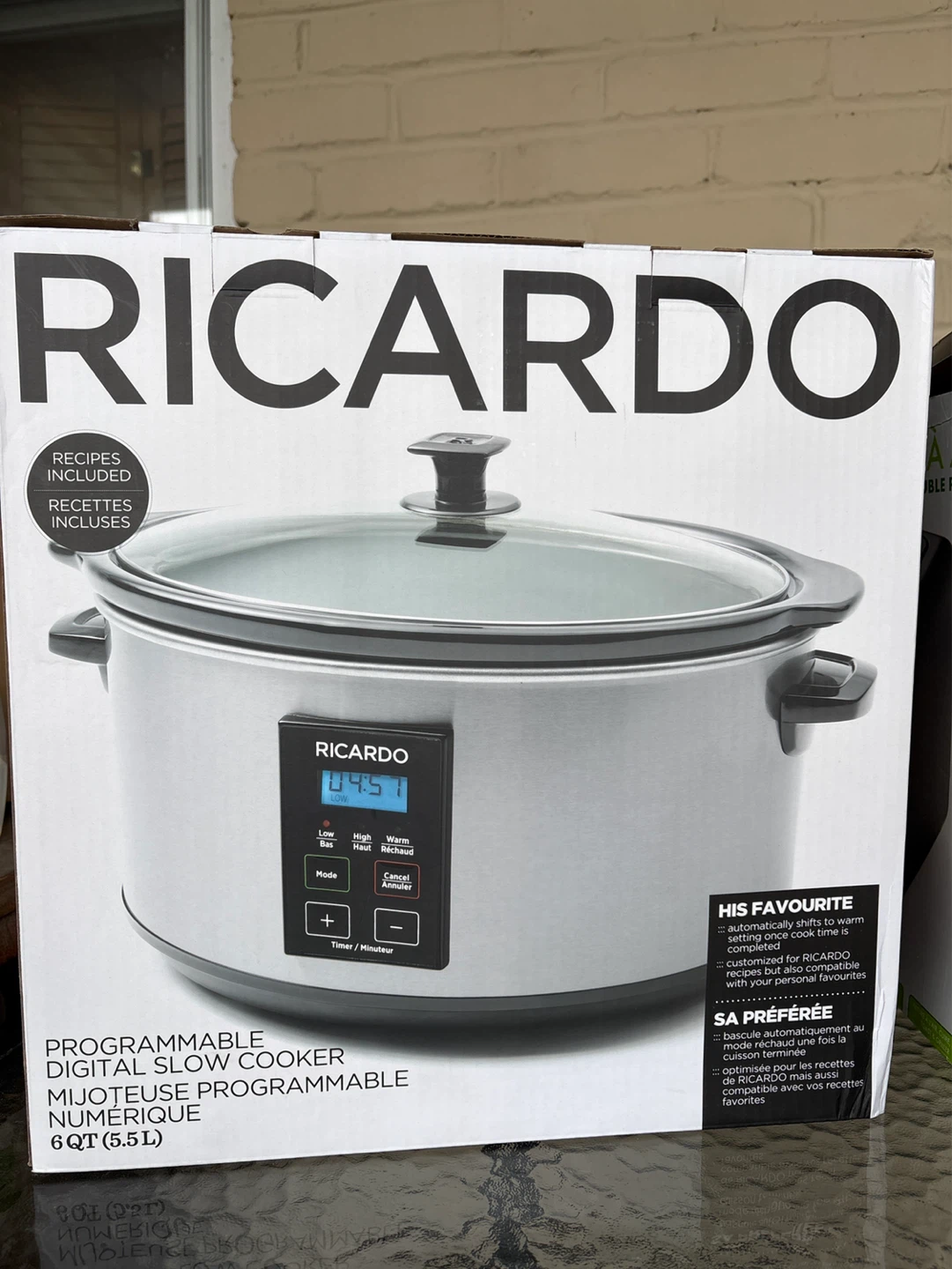Mijoteuse programmable numérique Ricardo 6 Qt (5.5L)