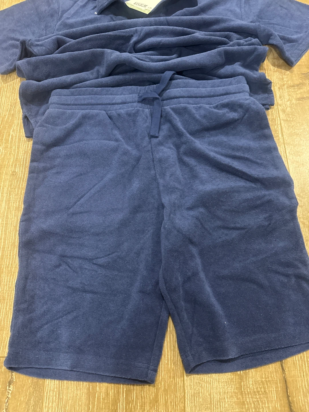 H&M Blue Terry Polo Shirt and Shorts Set