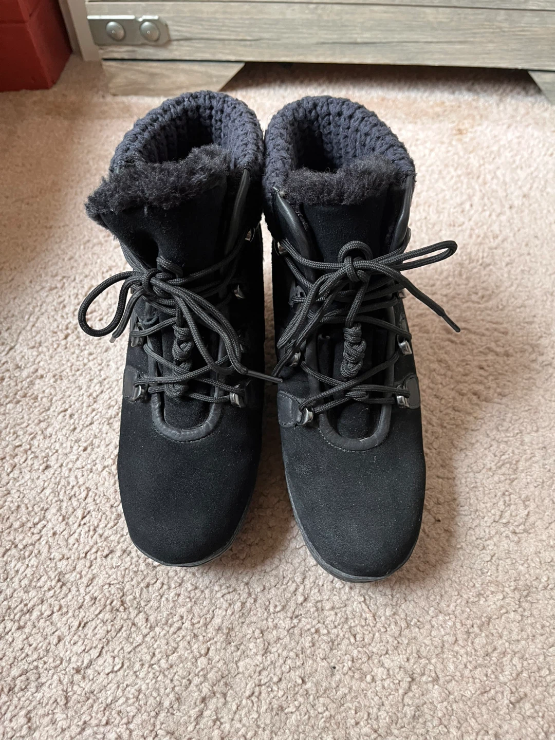 Cougar Black Suede Wedge Winter Boots - photo 2
