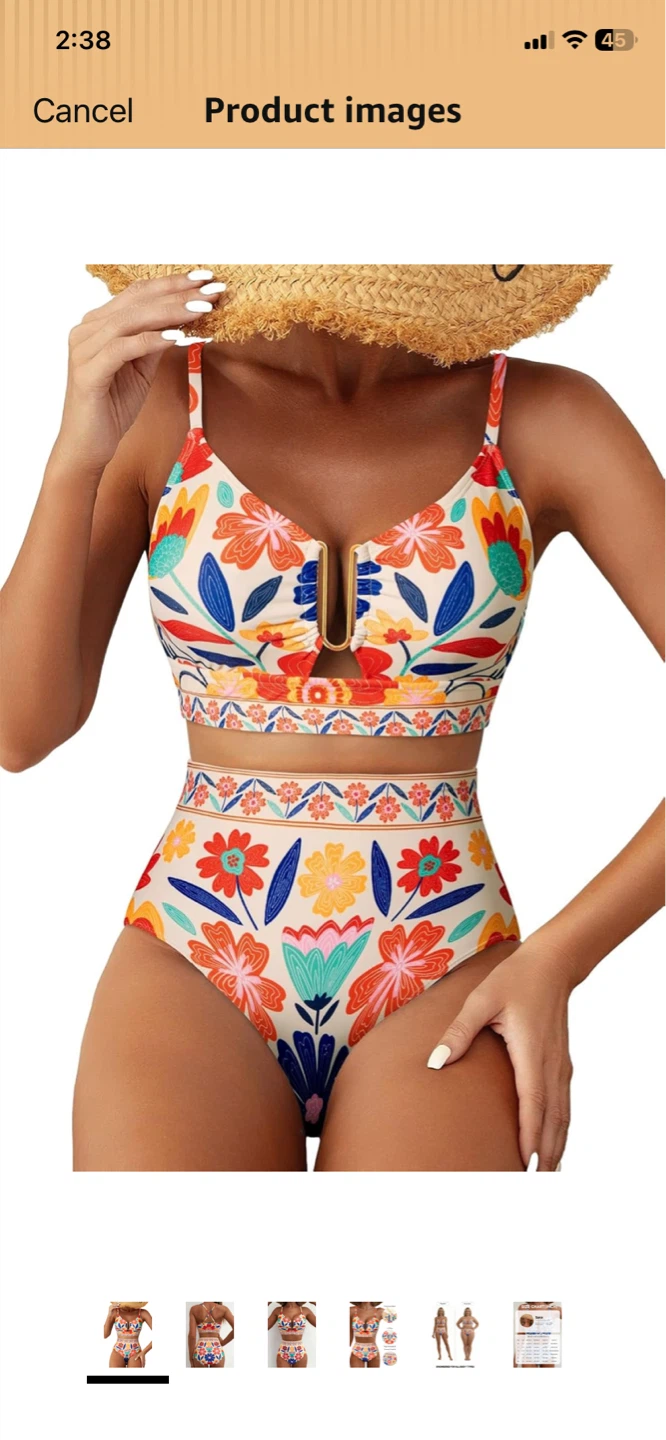 Women's Floral High Waisted Bikini Set - photo 3
