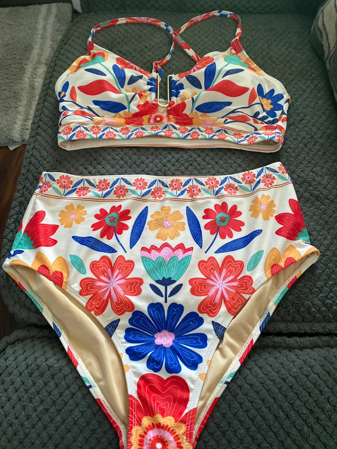 Women's Floral High Waisted Bikini Set