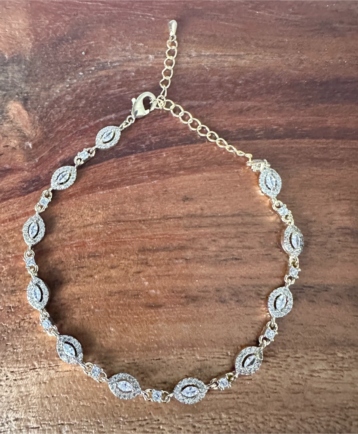 Gold-tone Bracelet with Clear Crystals