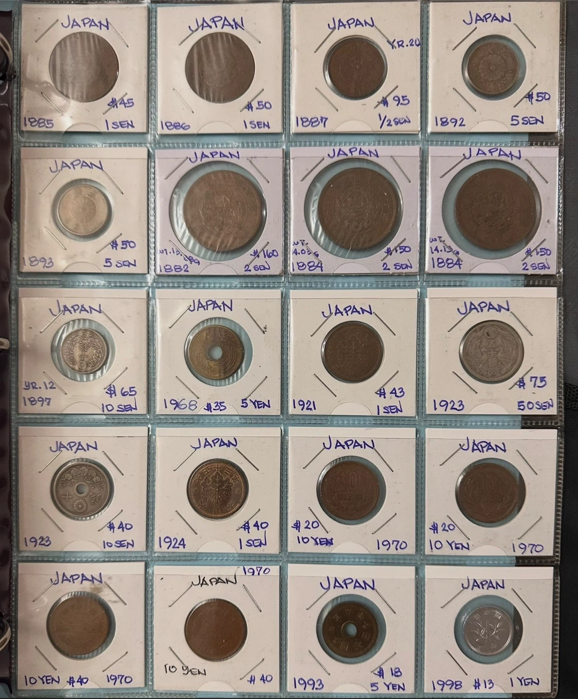 Collection of Japanese Yen Coins