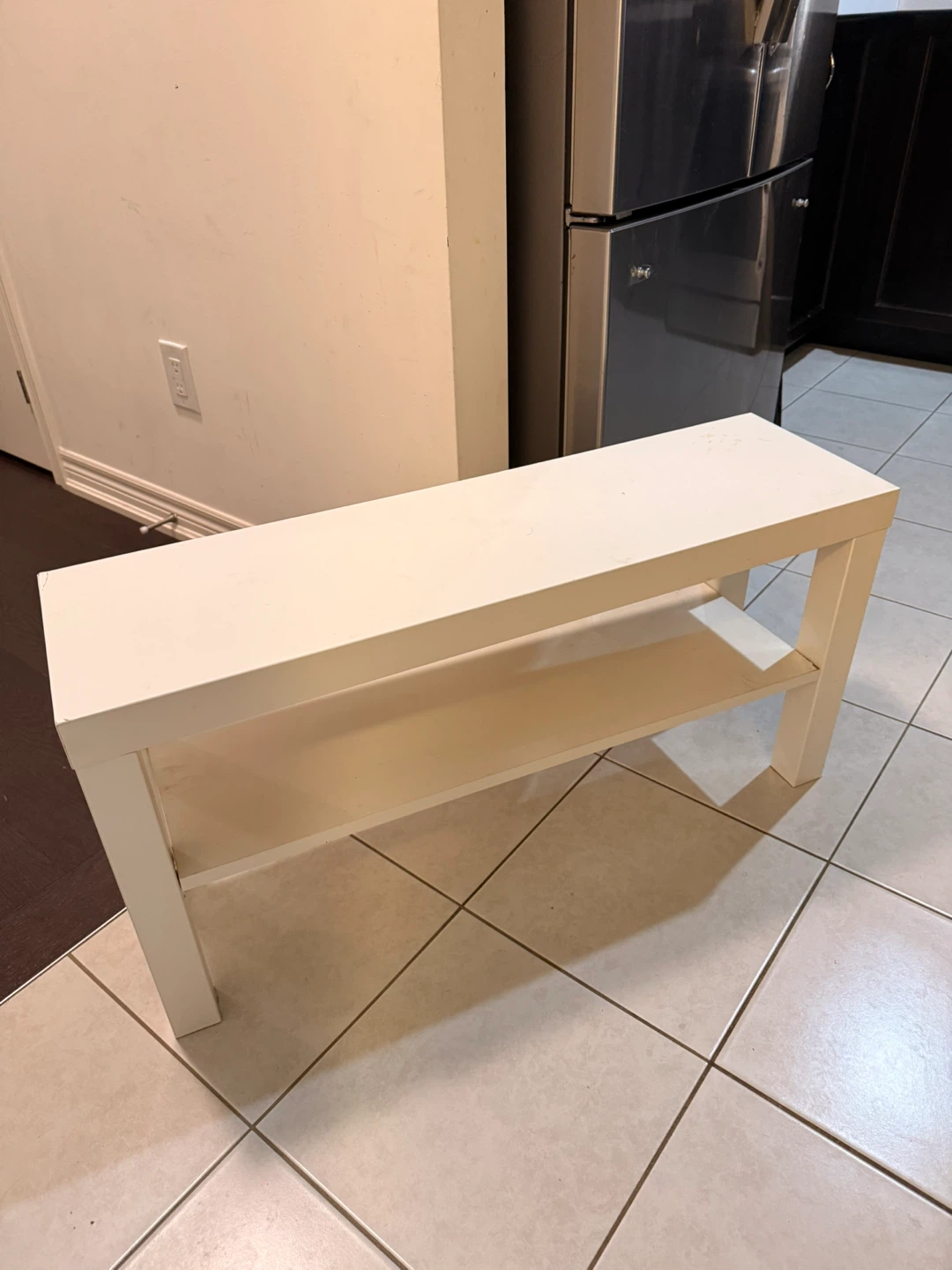 White Two-Tiered Bench
