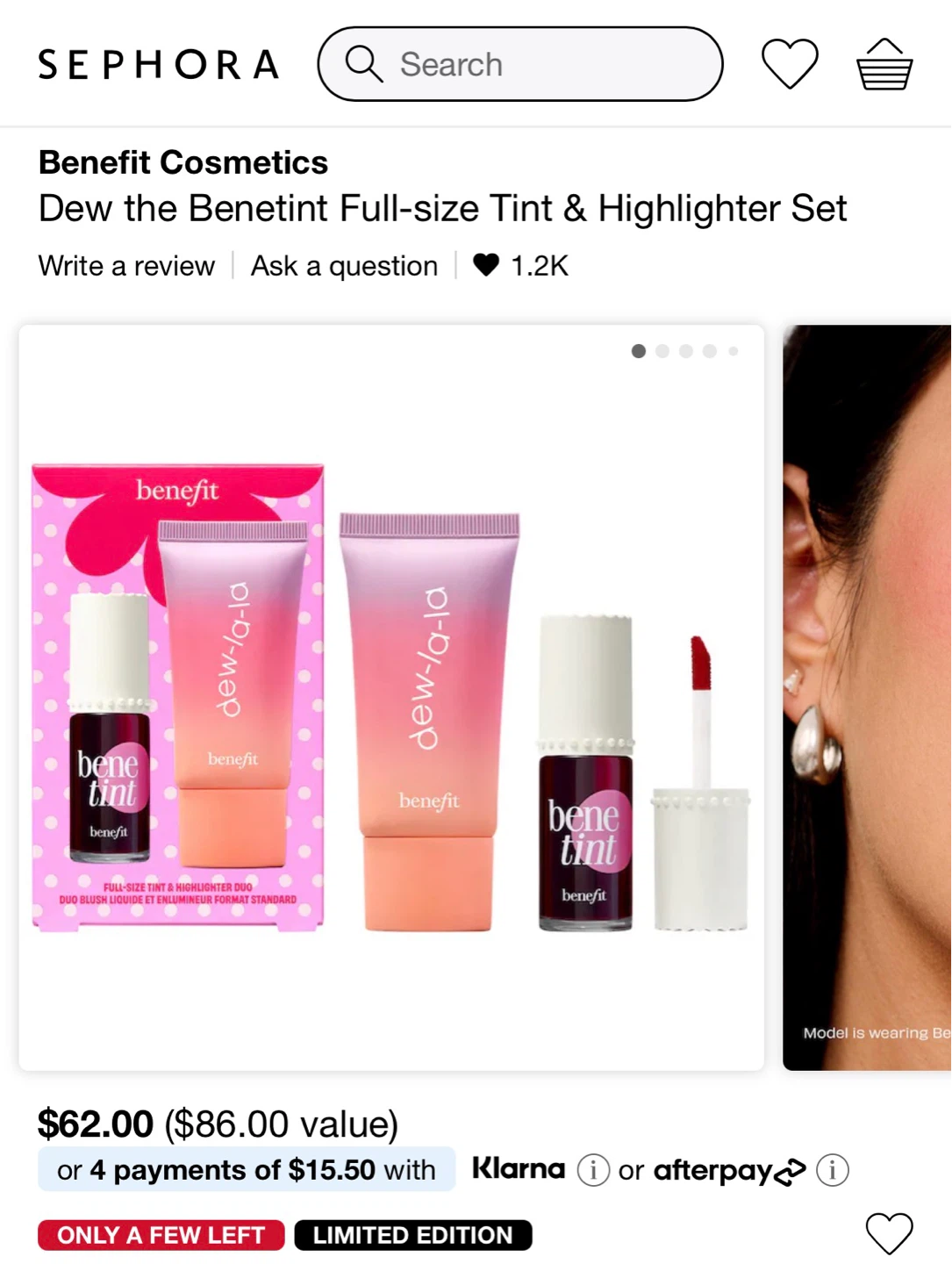 Benefit Cosmetics Full-size Tint & Highlighter Set