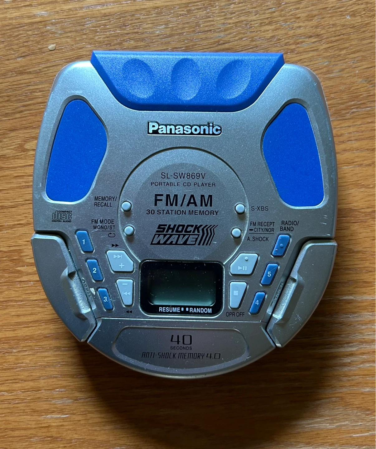 Panasonic SL-SW869V Portable CD Player FM/AM Shock Wave