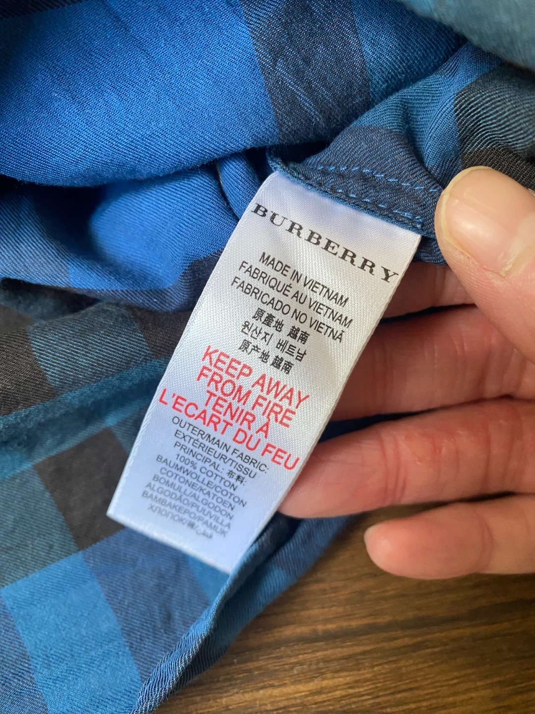 Burberry Children's Plaid Button-Up Shirt - Blue - 3T 🌱 - photo 4