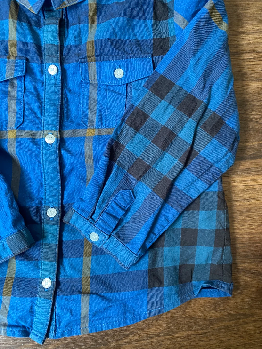 Burberry Children's Plaid Button-Up Shirt - Blue - 3T 🌱 - photo 3