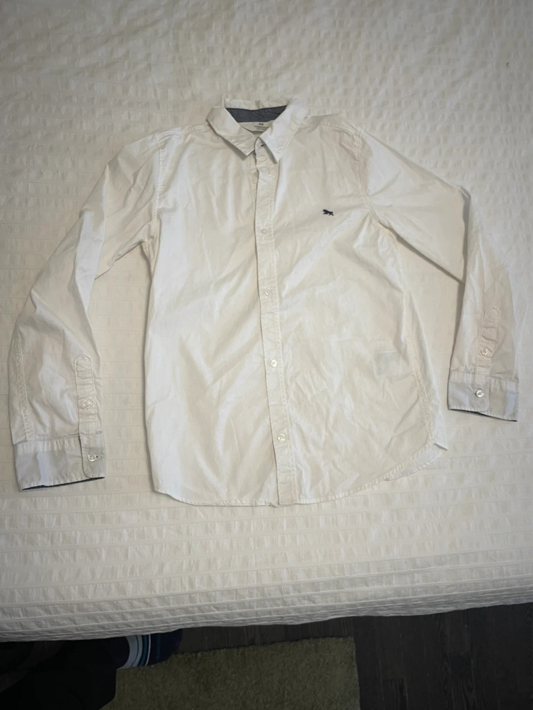 H&M White Button-Up Shirt - Size 10 (9-10 Years)
