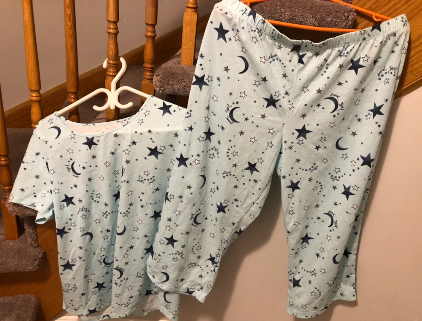 Light Blue Star & Moon Pajama Set