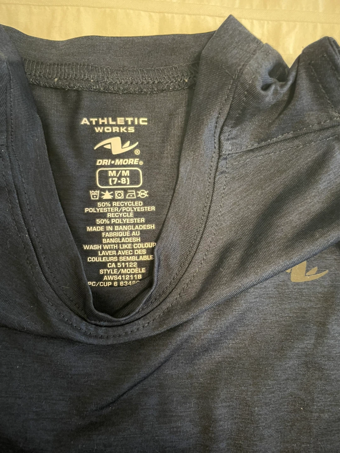 Athletic Works DRI-MORE Tank Top - Navy - M (7-8) - photo 2