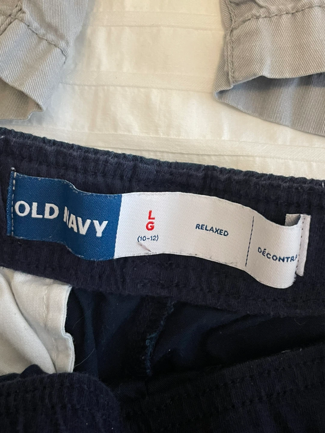 Old Navy Boys' Relaxed Fit Shorts Size L (10-12) - Grey and Navy - photo 3