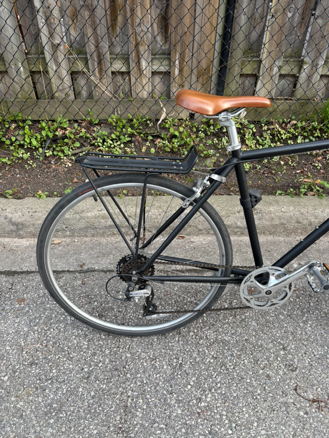 Black Brooklyn Bicycle with Brown Saddle and Handlebars - photo 2