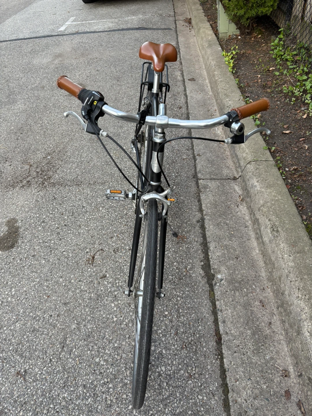 Black Brooklyn Bicycle with Brown Saddle and Handlebars - photo 4