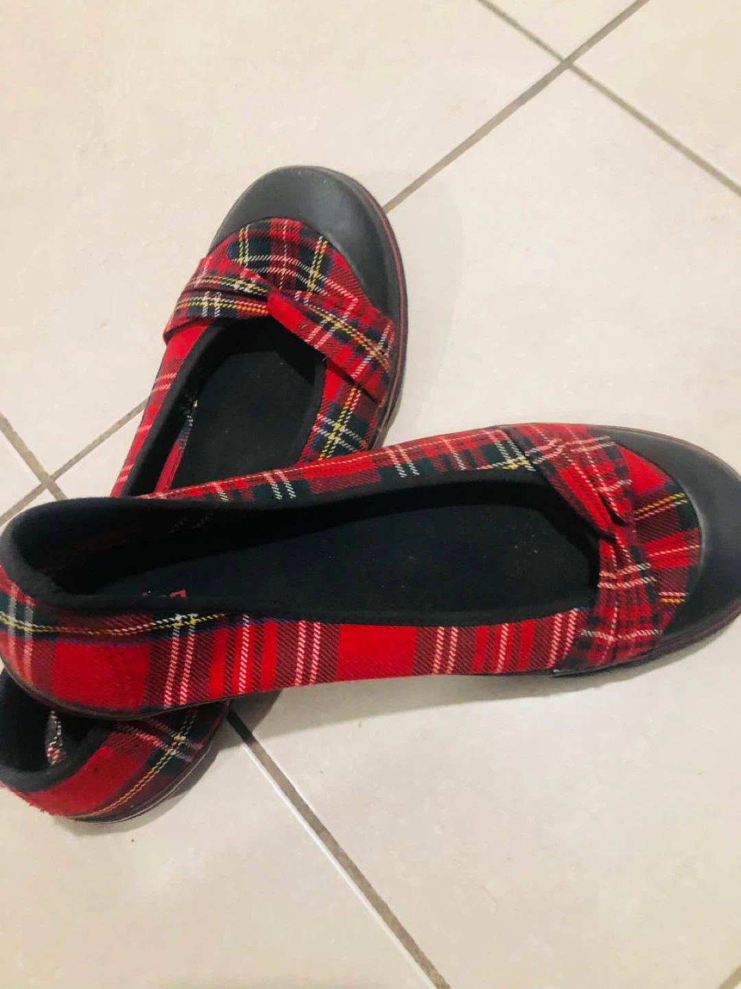 Spring Women's Red Plaid Ballet Flats