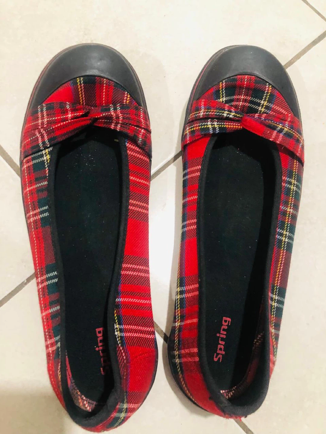 Spring Women's Red Plaid Ballet Flats - photo 3