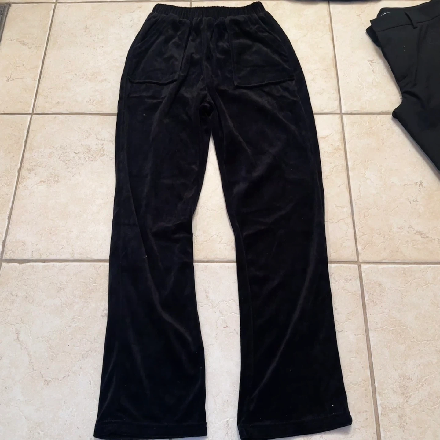 Black Velour Pants Size s - photo 2