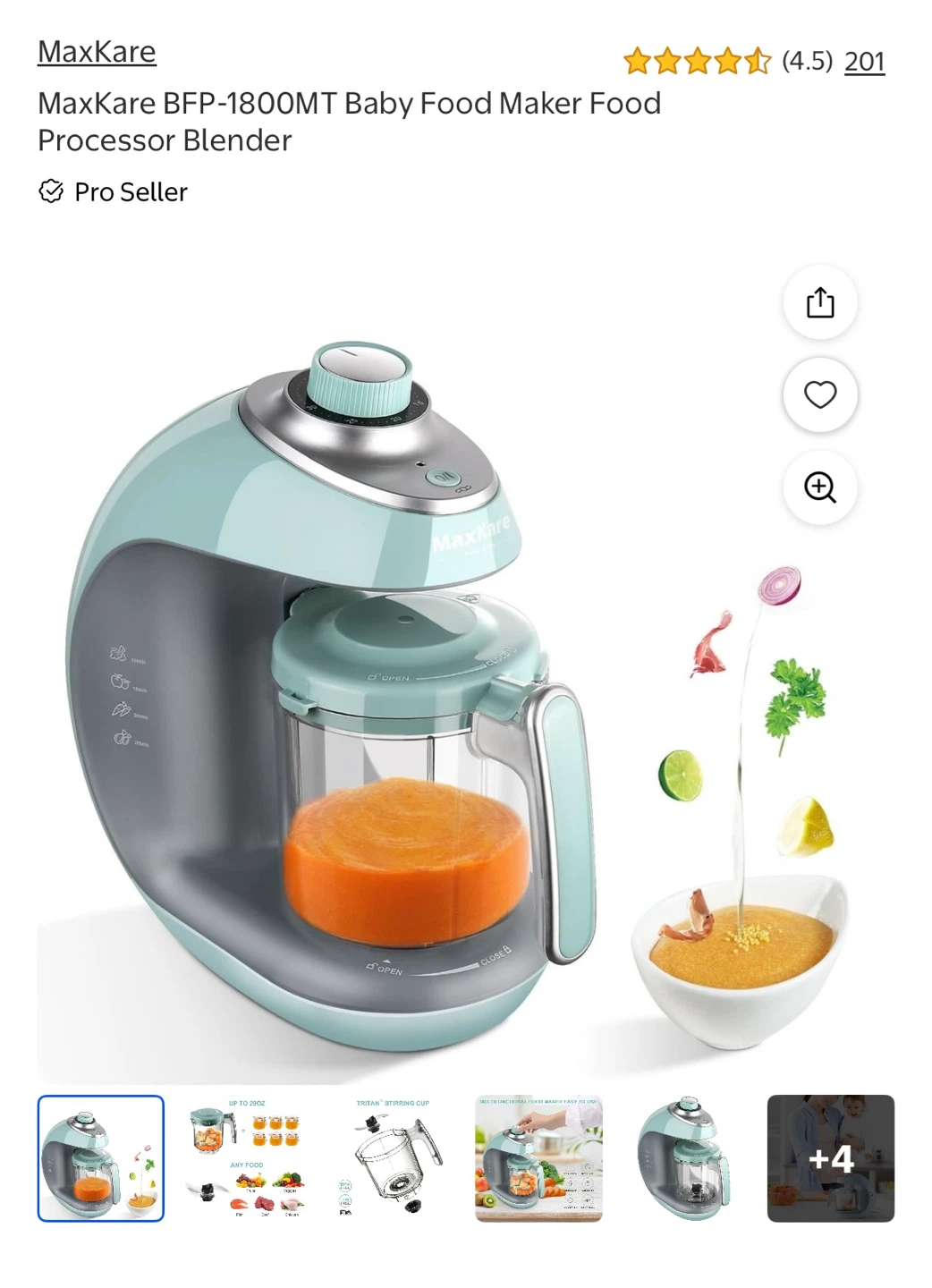 MaxKare BFP-1800MT Baby Food Maker, Food Processor & Blender - photo 4