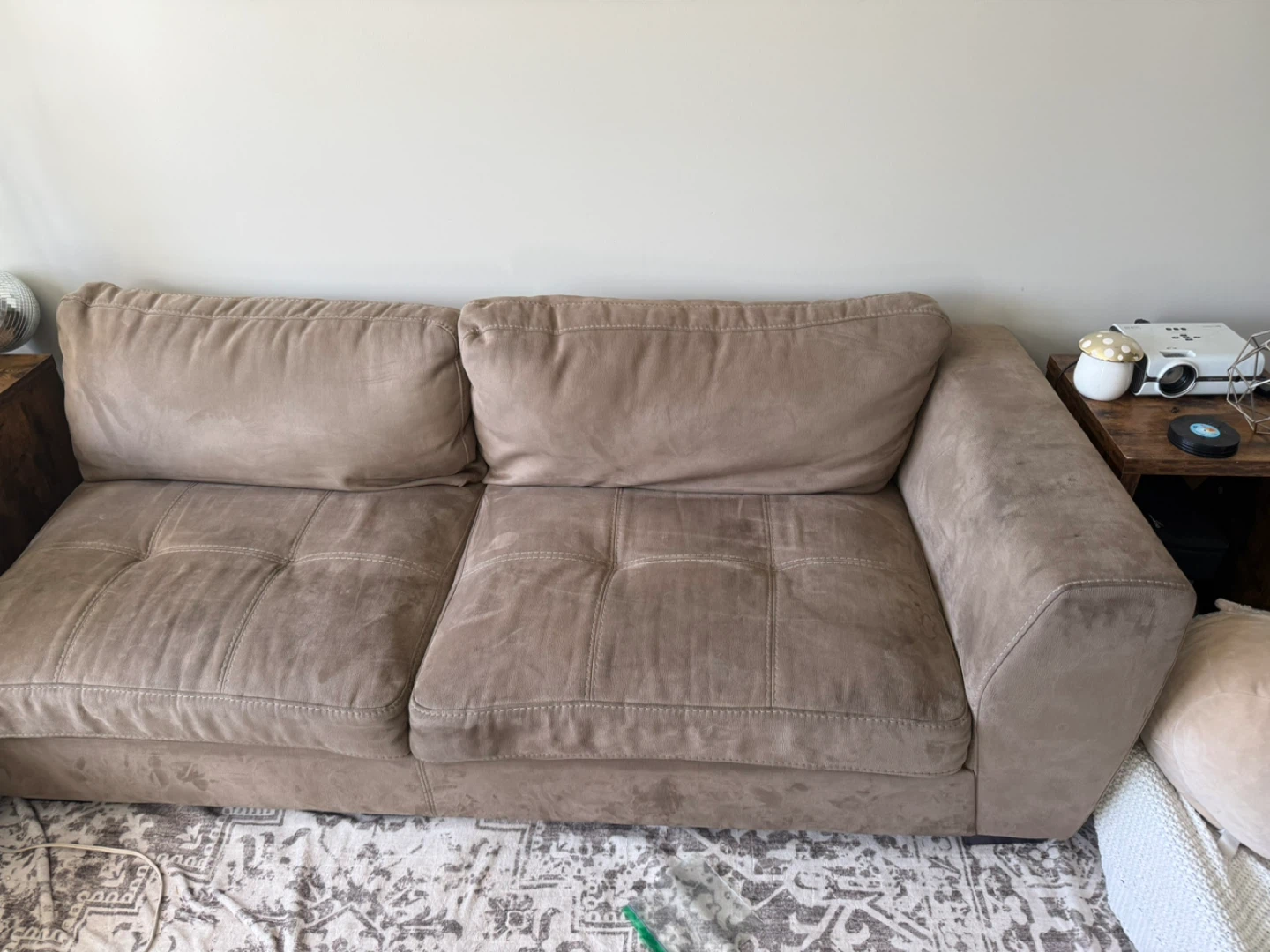 Beige Tufted Sofa - photo 2