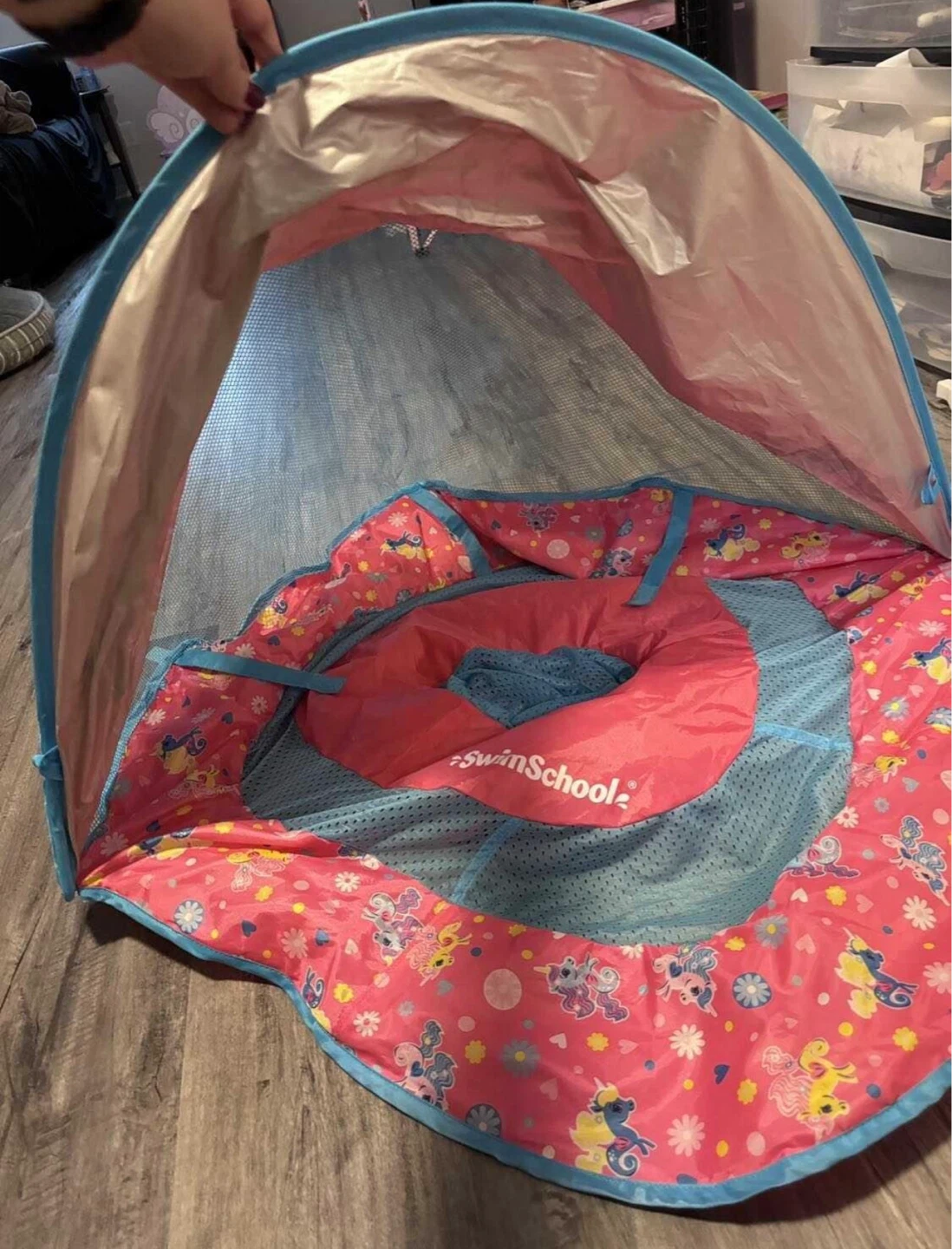 SwimSchool Baby Pool Float with Sun Canopy