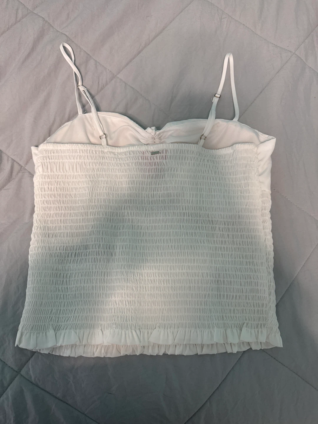 White Smocked Camisole Top - photo 2