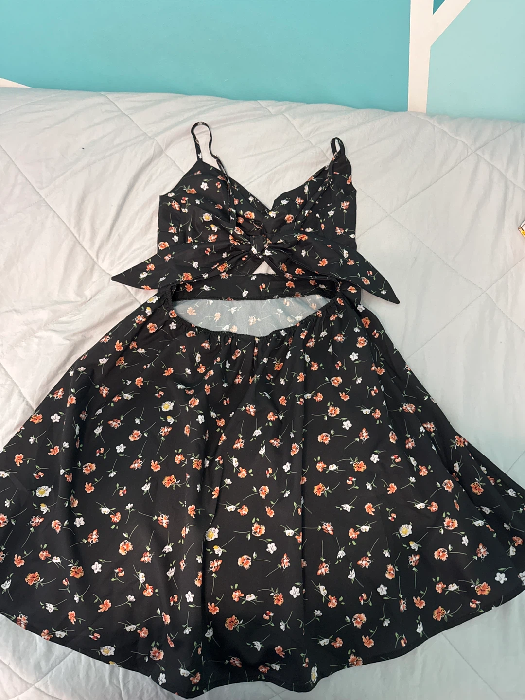 Black Floral Cutout Dress - photo 2