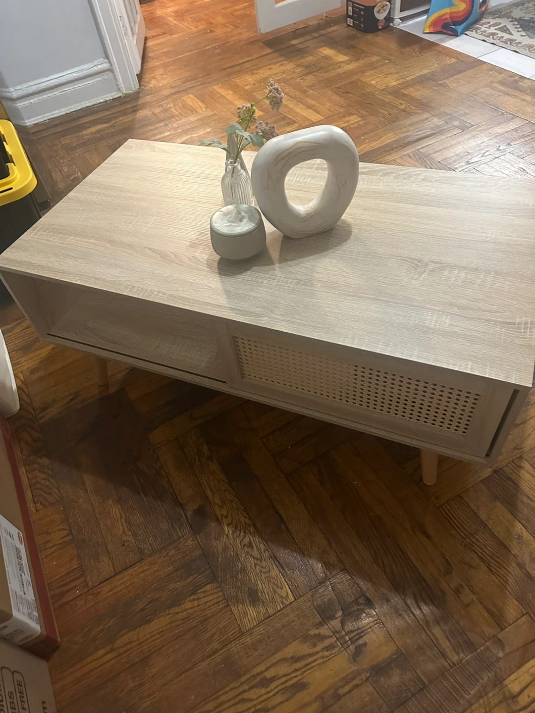 Light Wood Coffee Table with Storage - photo 3