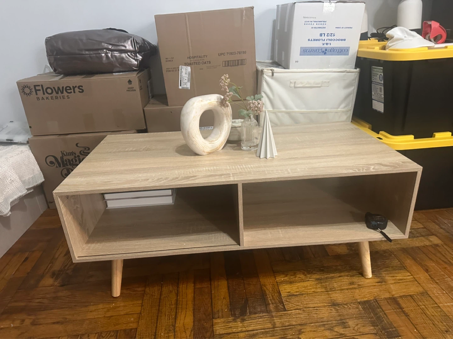 Light Wood Coffee Table with Storage - photo 2