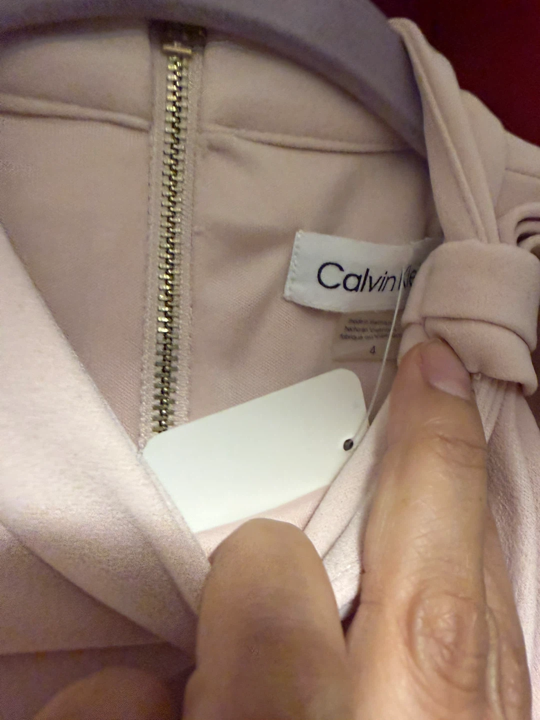 Calvin Klein Pink Bow Detail Sheath Dress Size 4 - photo 3