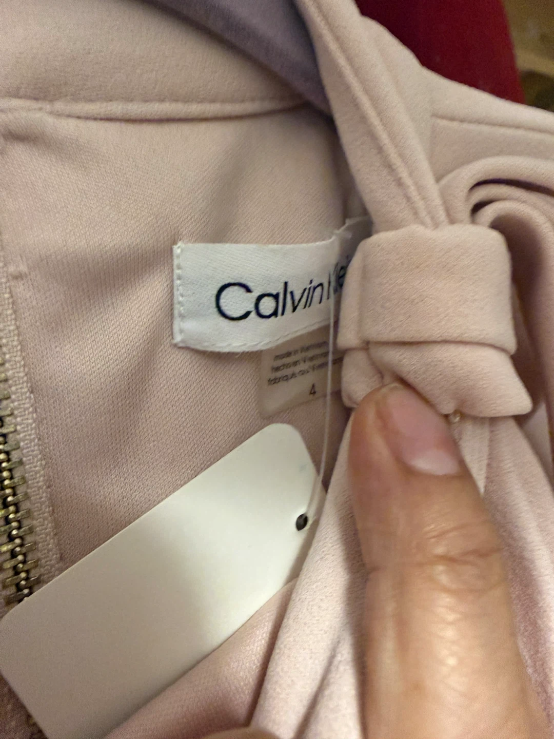 Calvin Klein Pink Bow Detail Sheath Dress Size 4 - photo 4