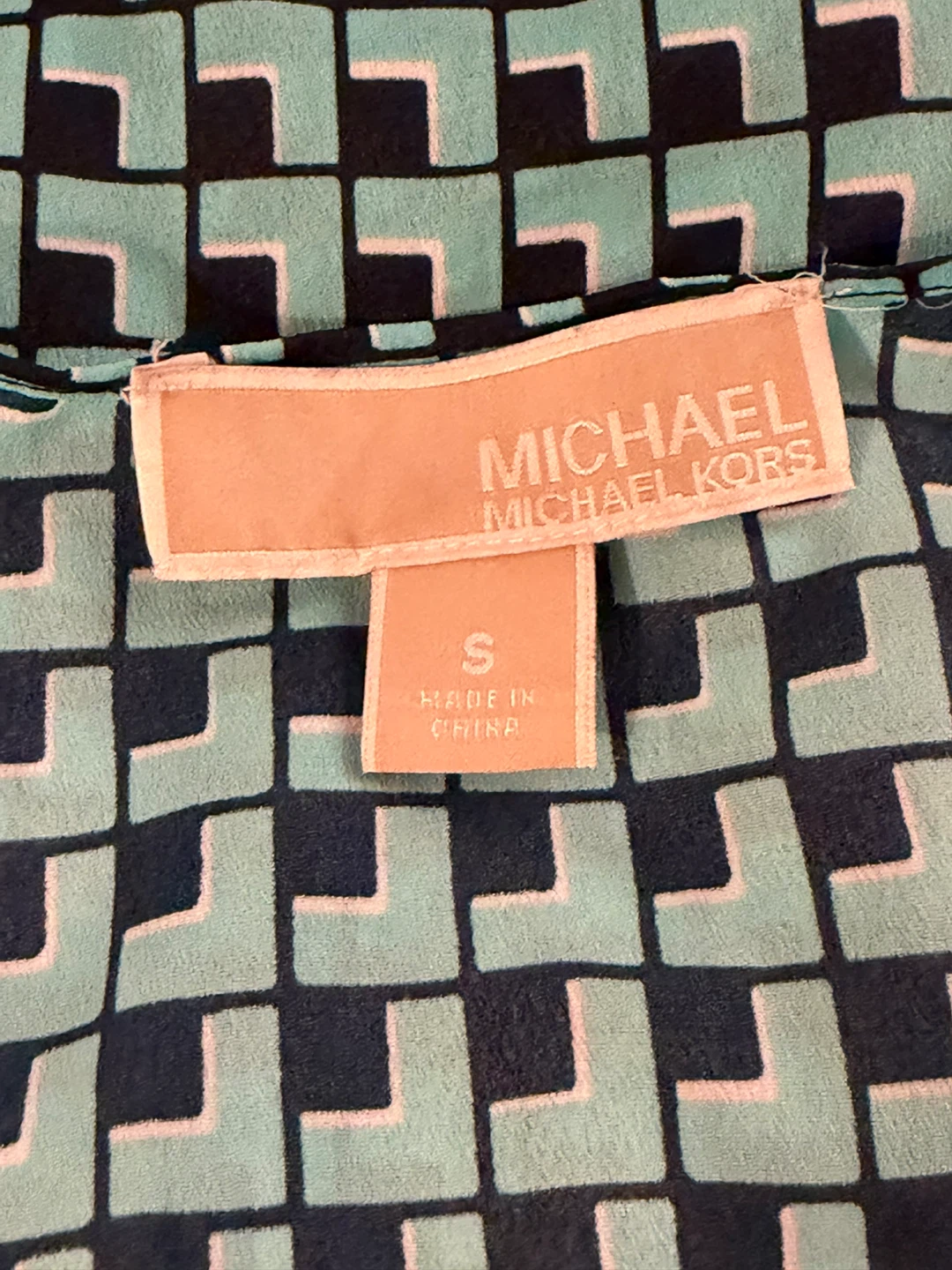 Michael Kors Women's Blue & Black Geometric Print Maxi Dress - photo 5