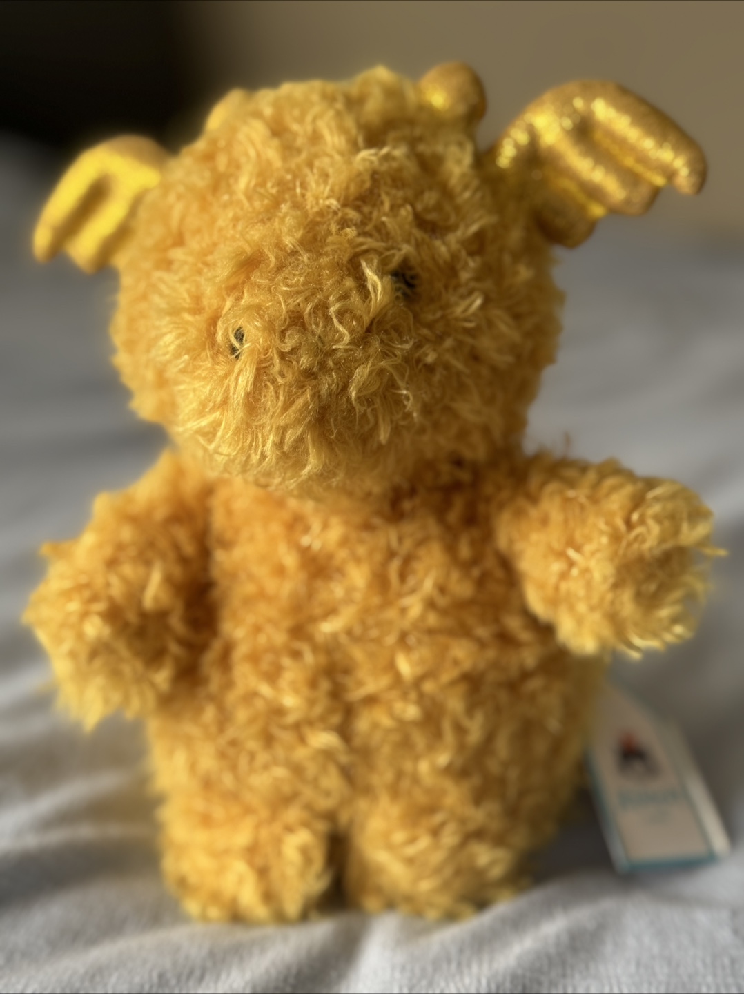 Yellow Dragon Plush Toy with Sparkly Wings