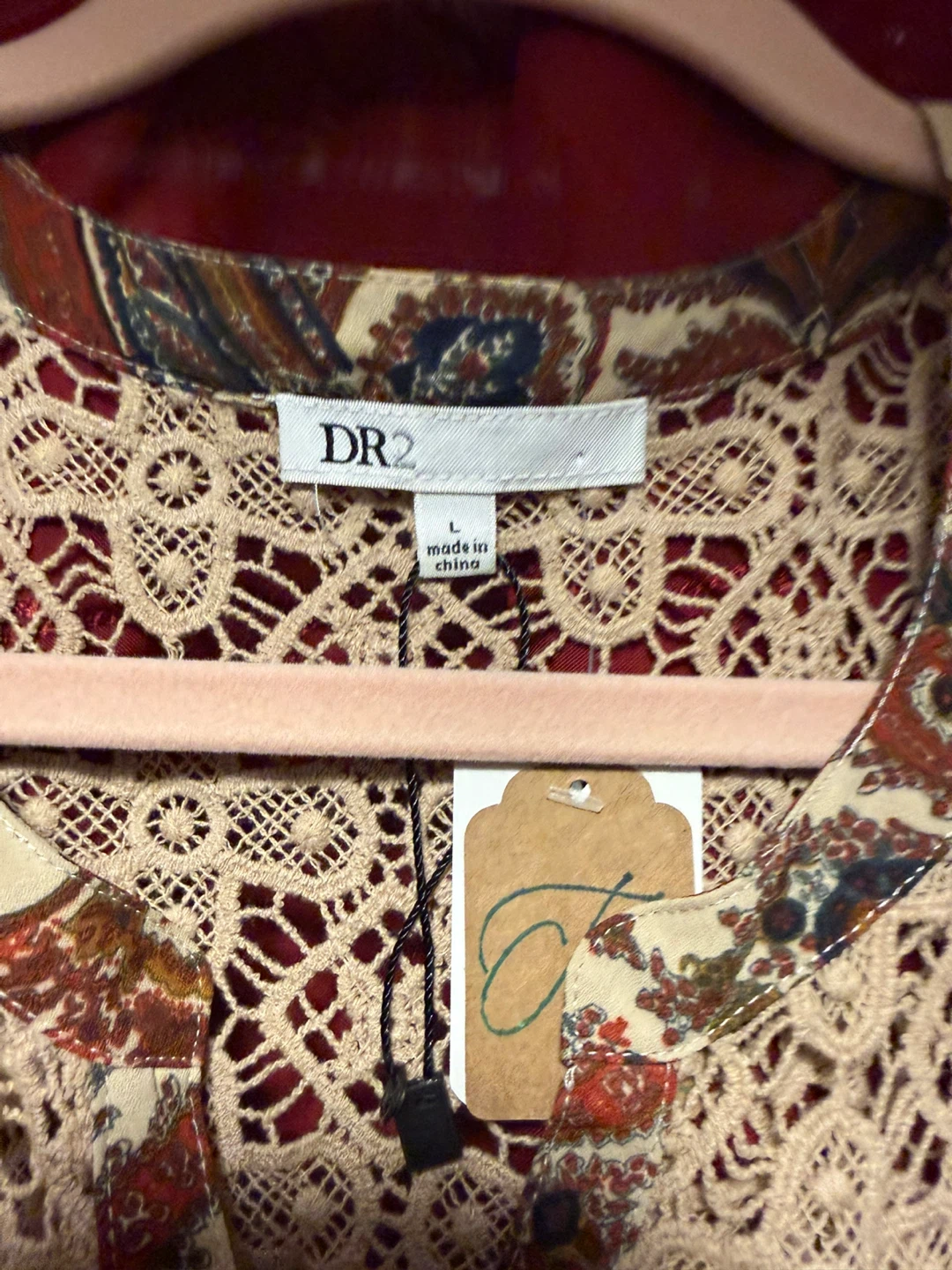 DR2 Paisley Lace Trim Dress Size L - photo 4