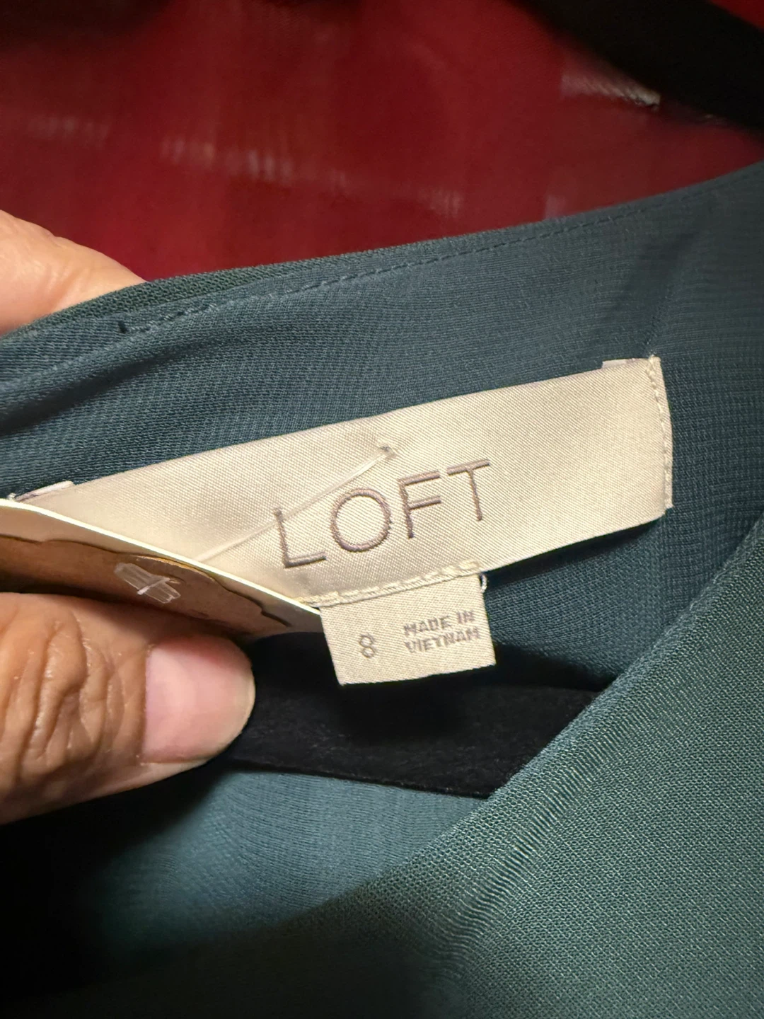 LOFT Green Ruffle Sleeve Dress Size 8 - photo 4