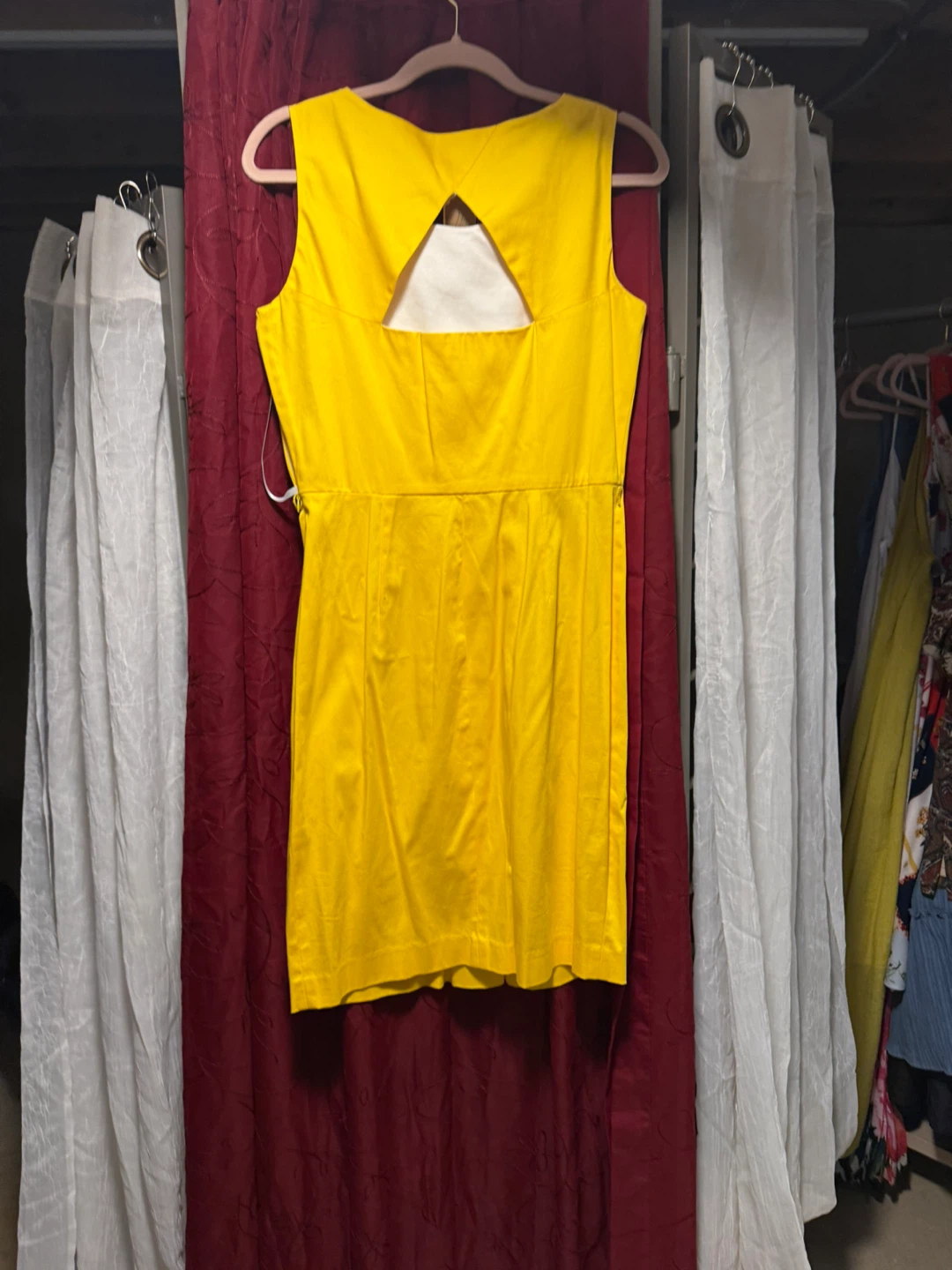 Calvin Klein Yellow Cotton Blend Sleeveless Dress Size 8 - photo 3
