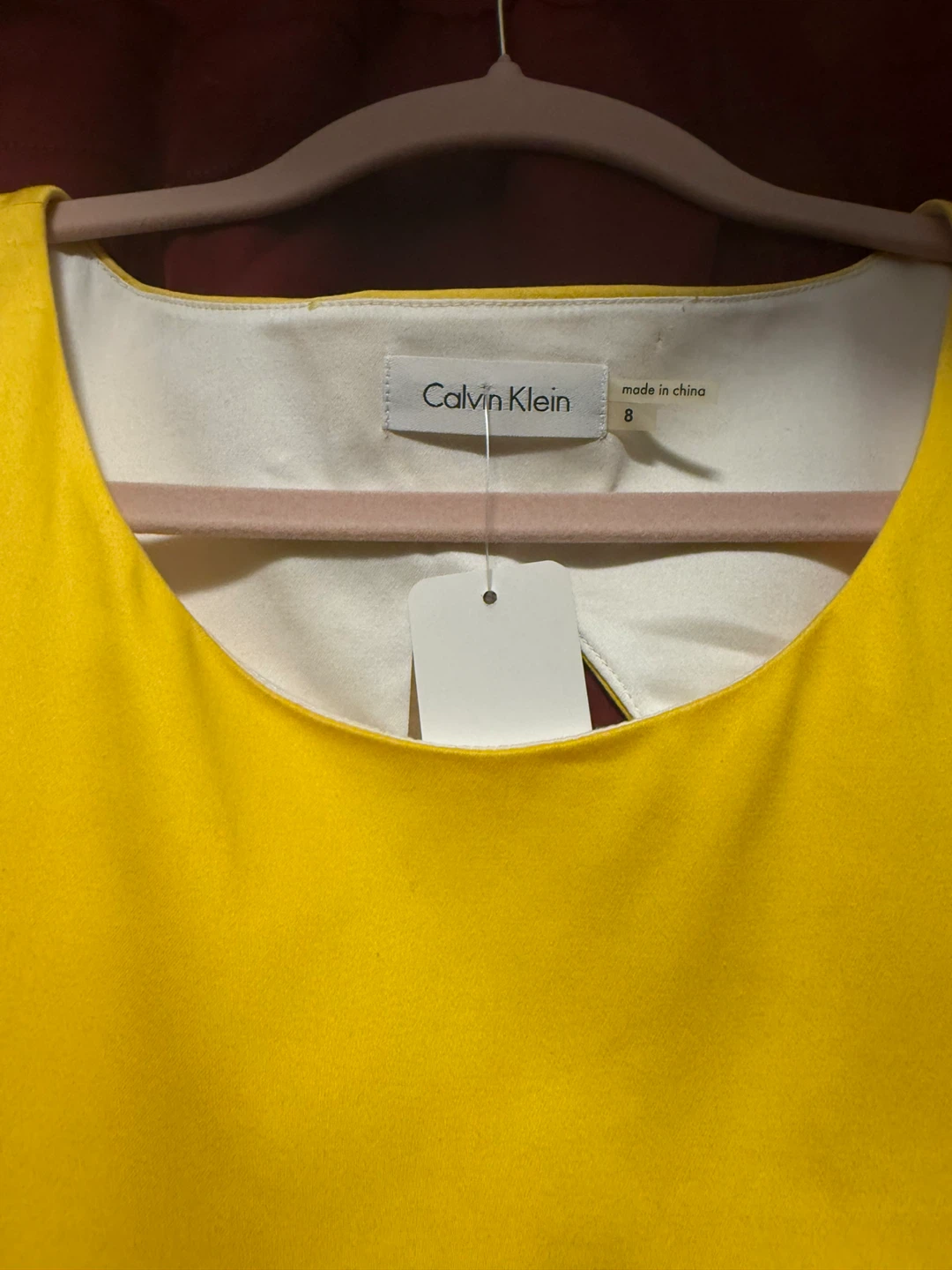 Calvin Klein Yellow Cotton Blend Sleeveless Dress Size 8 - photo 4