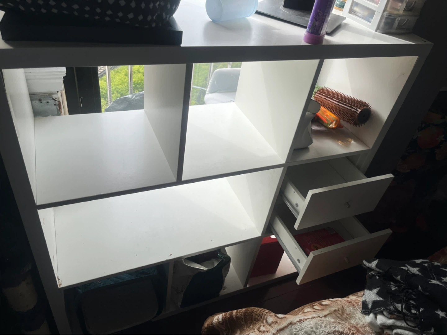 White Cube Storage Unit with Drawers