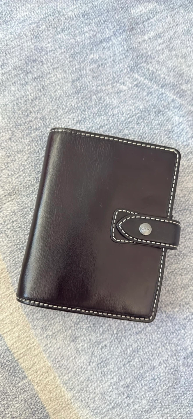 Filofax Malden Black Leather Pocket Size