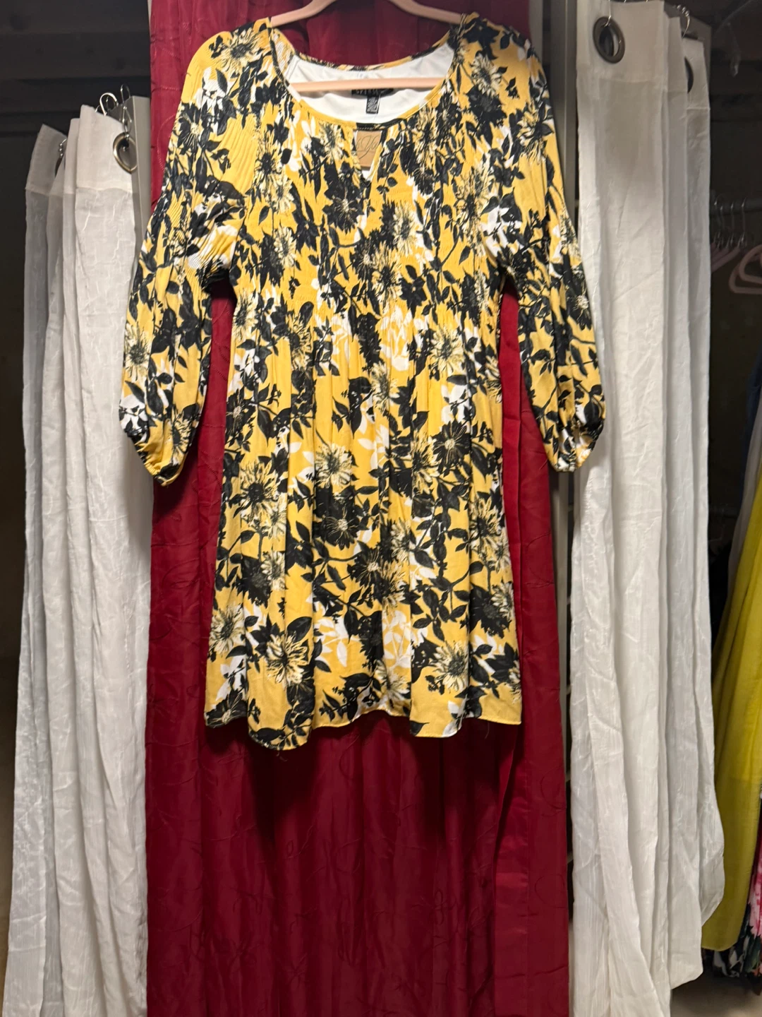 Yellow Floral Print Dress - photo 2