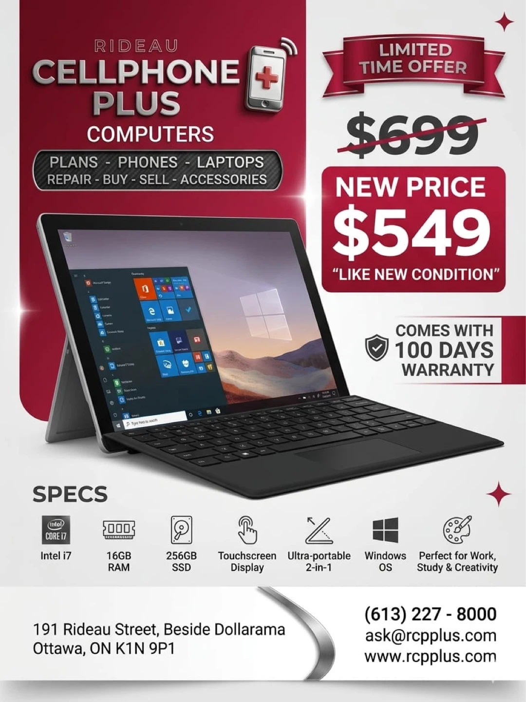 Microsoft Surface Ultra-portable 2-in-1 Laptop/Tablet