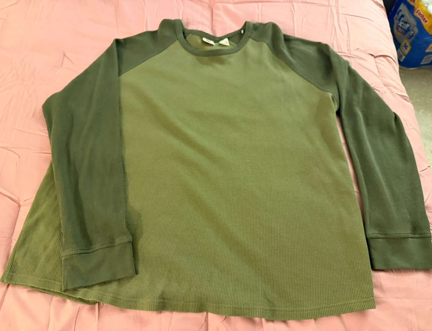 Levi's Men's Long Sleeve Thermal Shirt - Olive Green - XXL