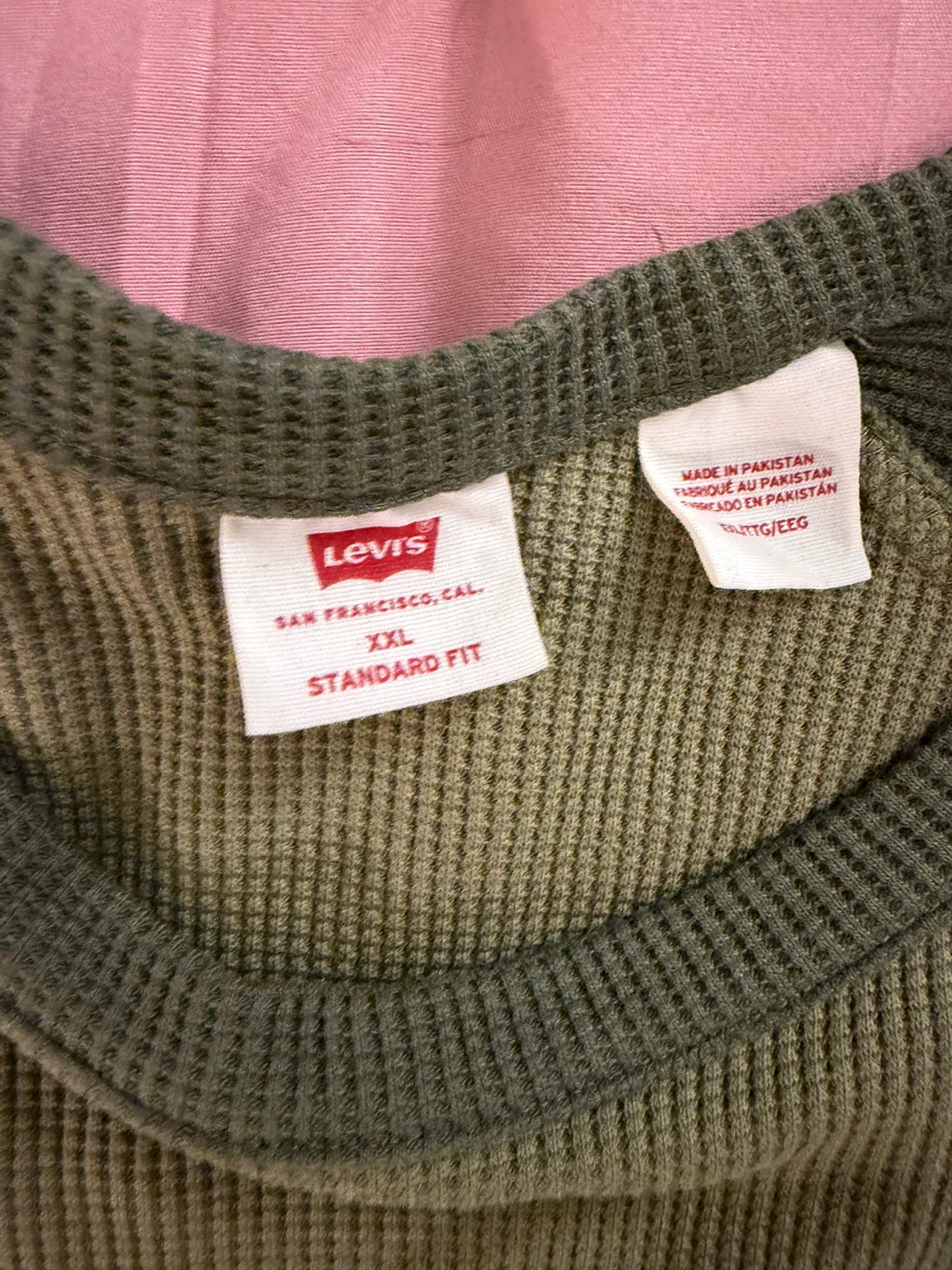 Levi's Men's Long Sleeve Thermal Shirt - Olive Green - XXL - photo 2