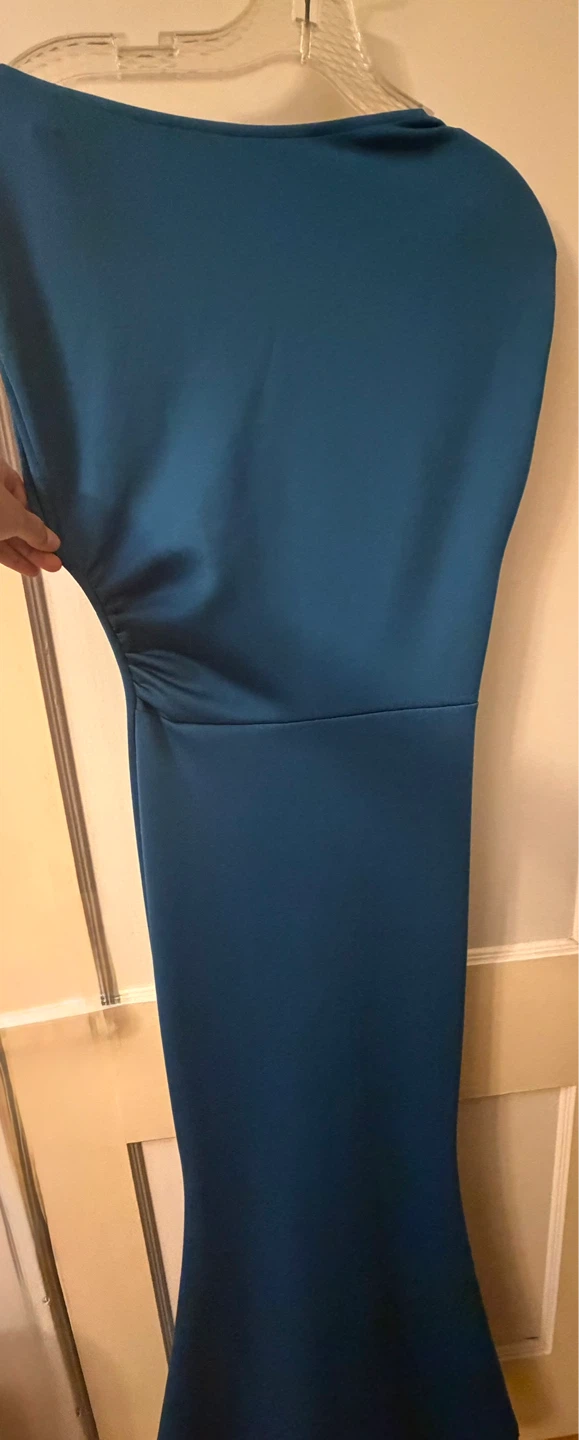 OYS Teal One-Shoulder Ruched Maxi Dress - photo 2
