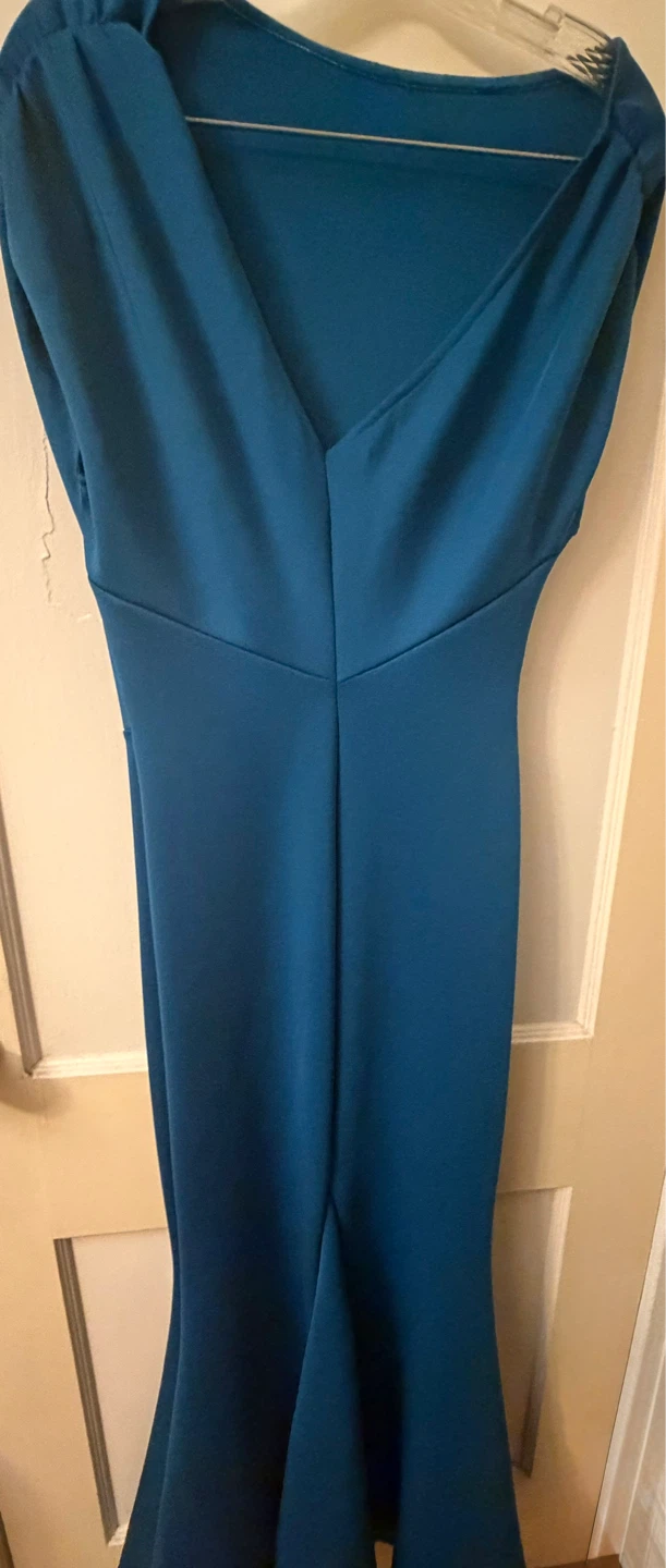 OYS Teal One-Shoulder Ruched Maxi Dress - photo 3