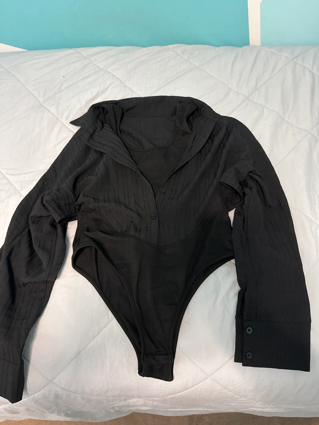 Black Long Sleeve Bodysuit - photo 3