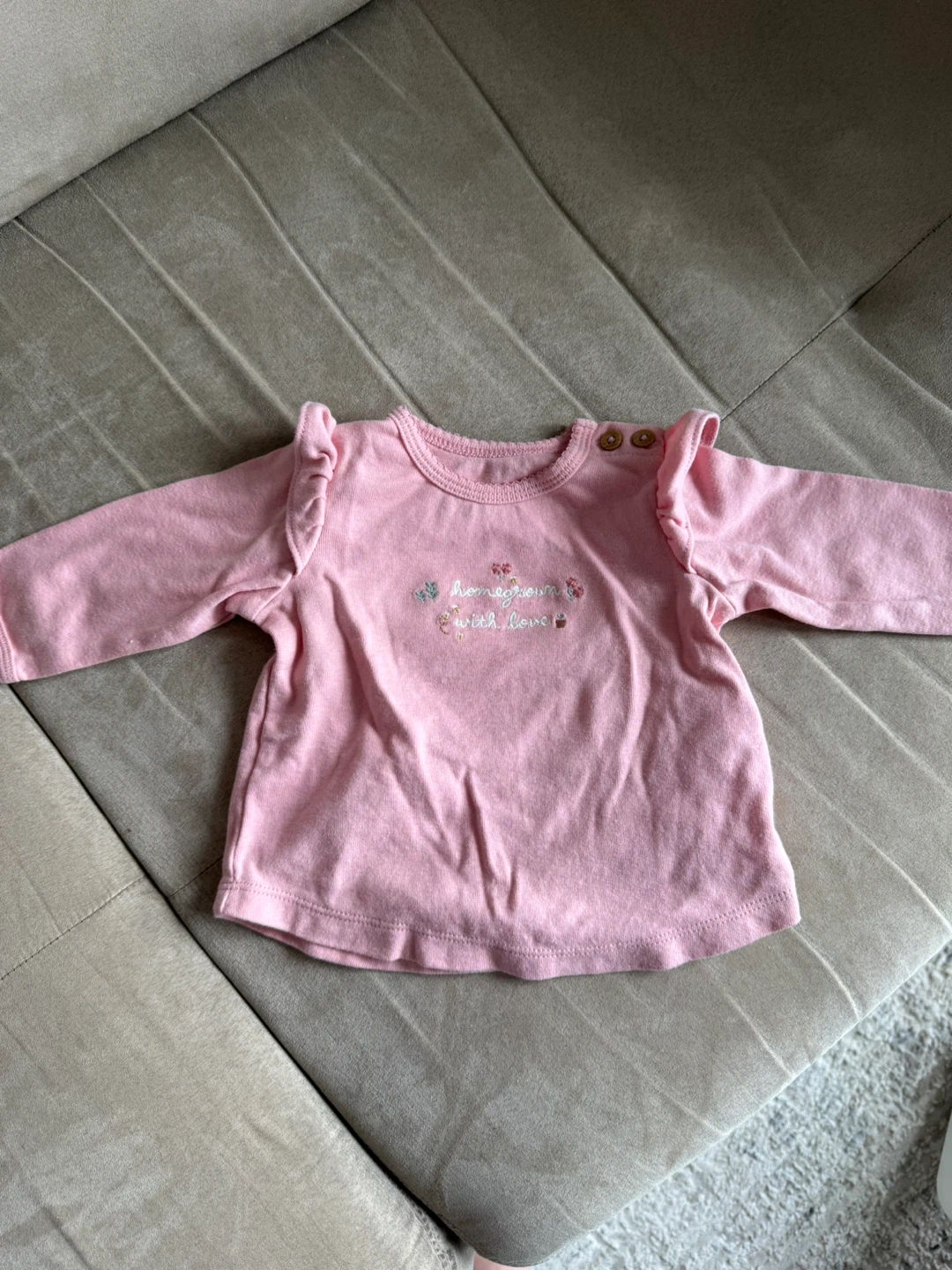 Pink Long Sleeve "Homegrown with Love" Baby Top