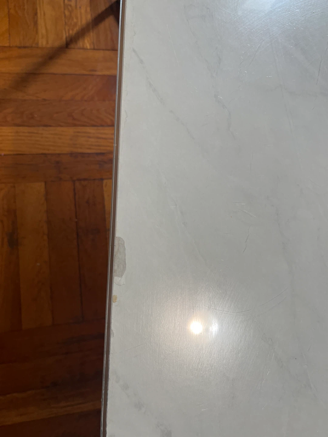 Table with Gold Metal Legs and tempered glass top - photo 4