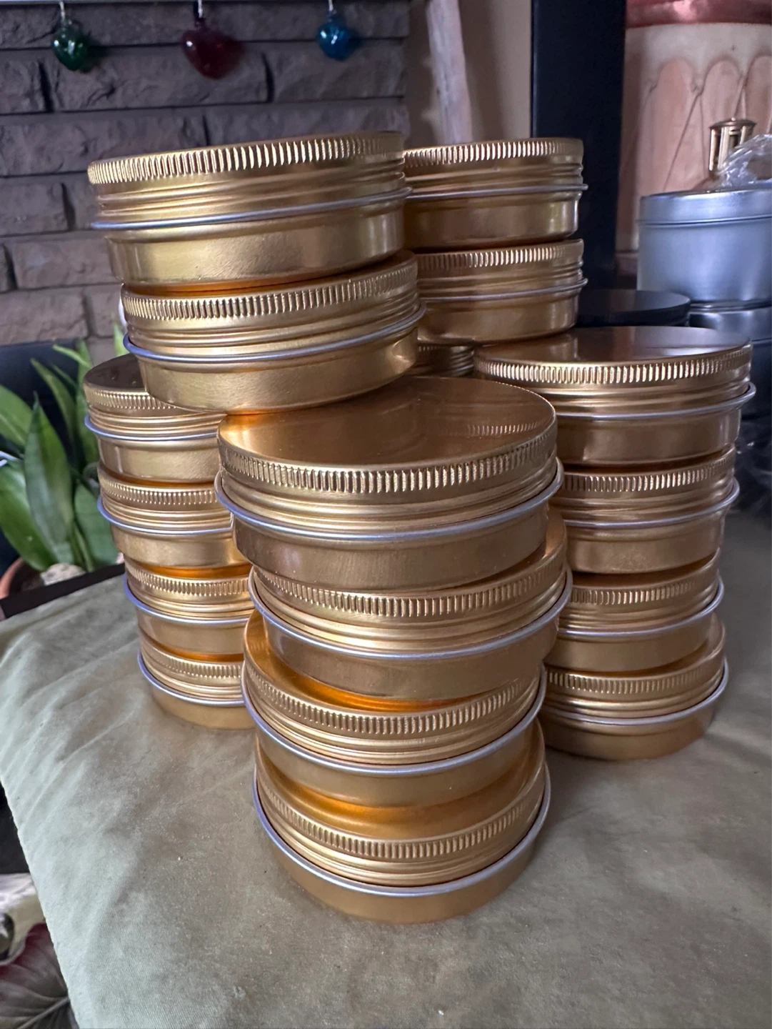 Lot of Metal Tins with Lids